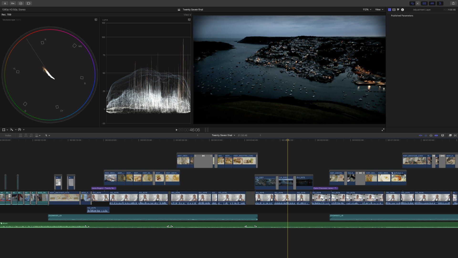 Editing timeline in Final Cut Pro X