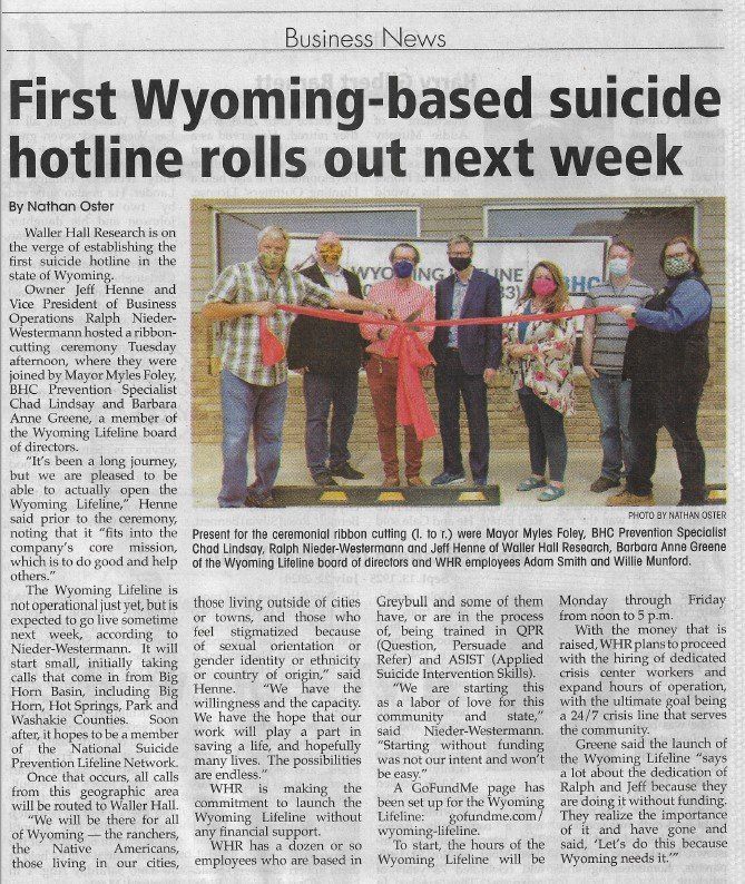First Wyoming-based suicide hotline opens