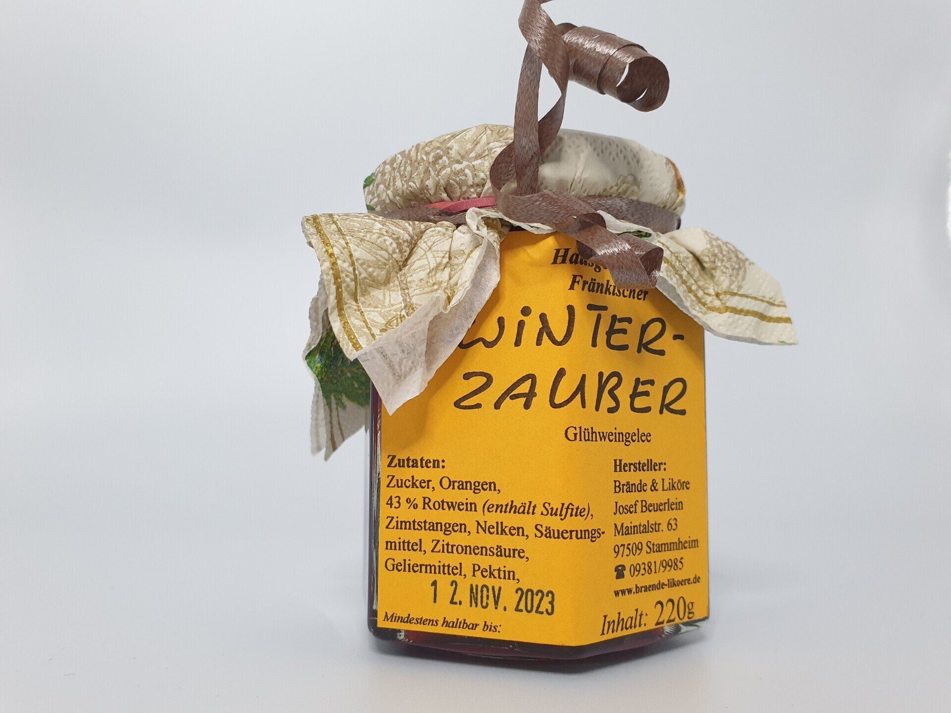 Glühweingelee Winterzauber von Brände und Liköre Josef Beuerlein