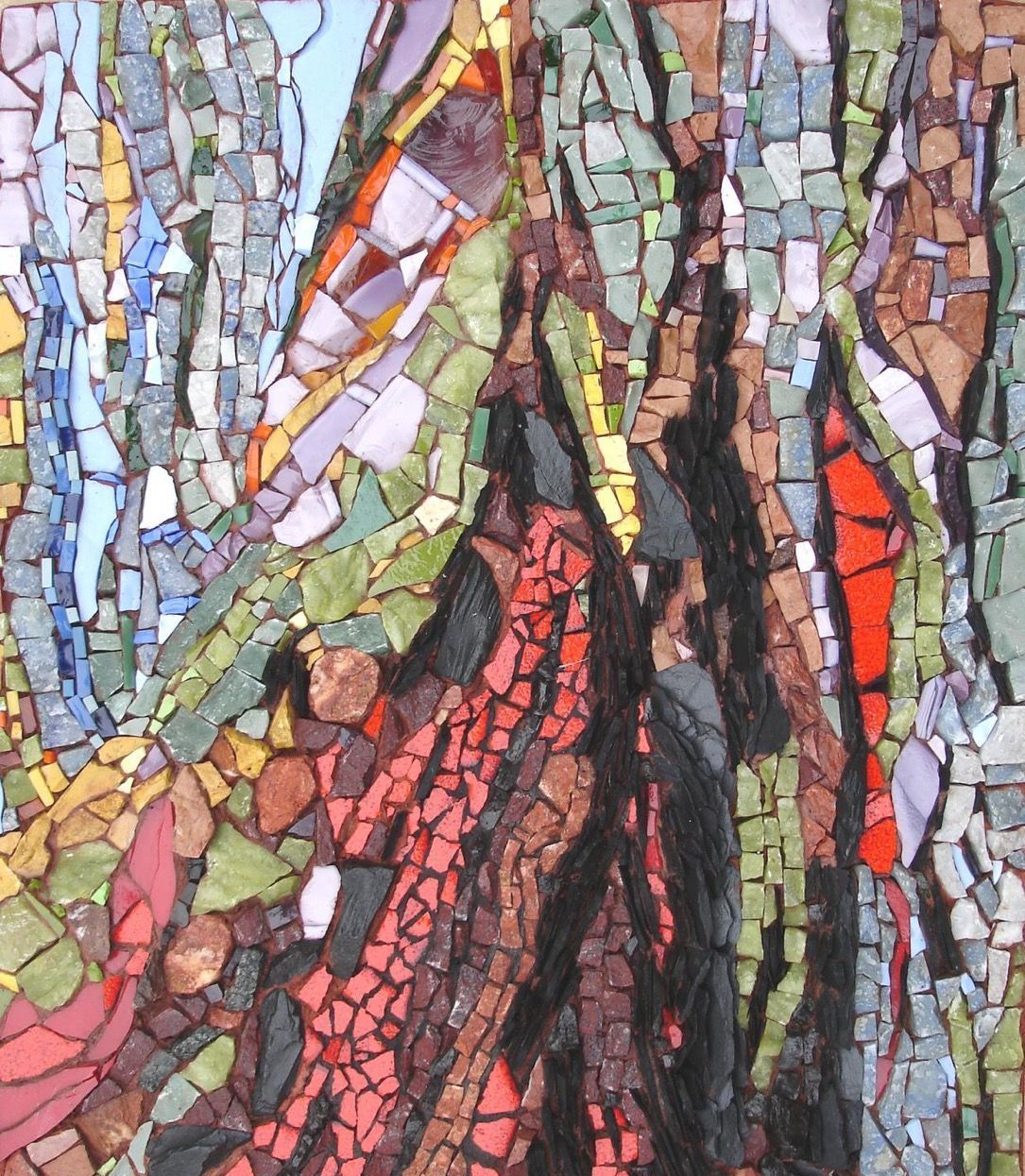 Atelier Romalia Mosaique-Stage-Cours-Tableau- d'eucalyptus Arc-en-ciel-Création Murielle gratiot-Île d'Oléron