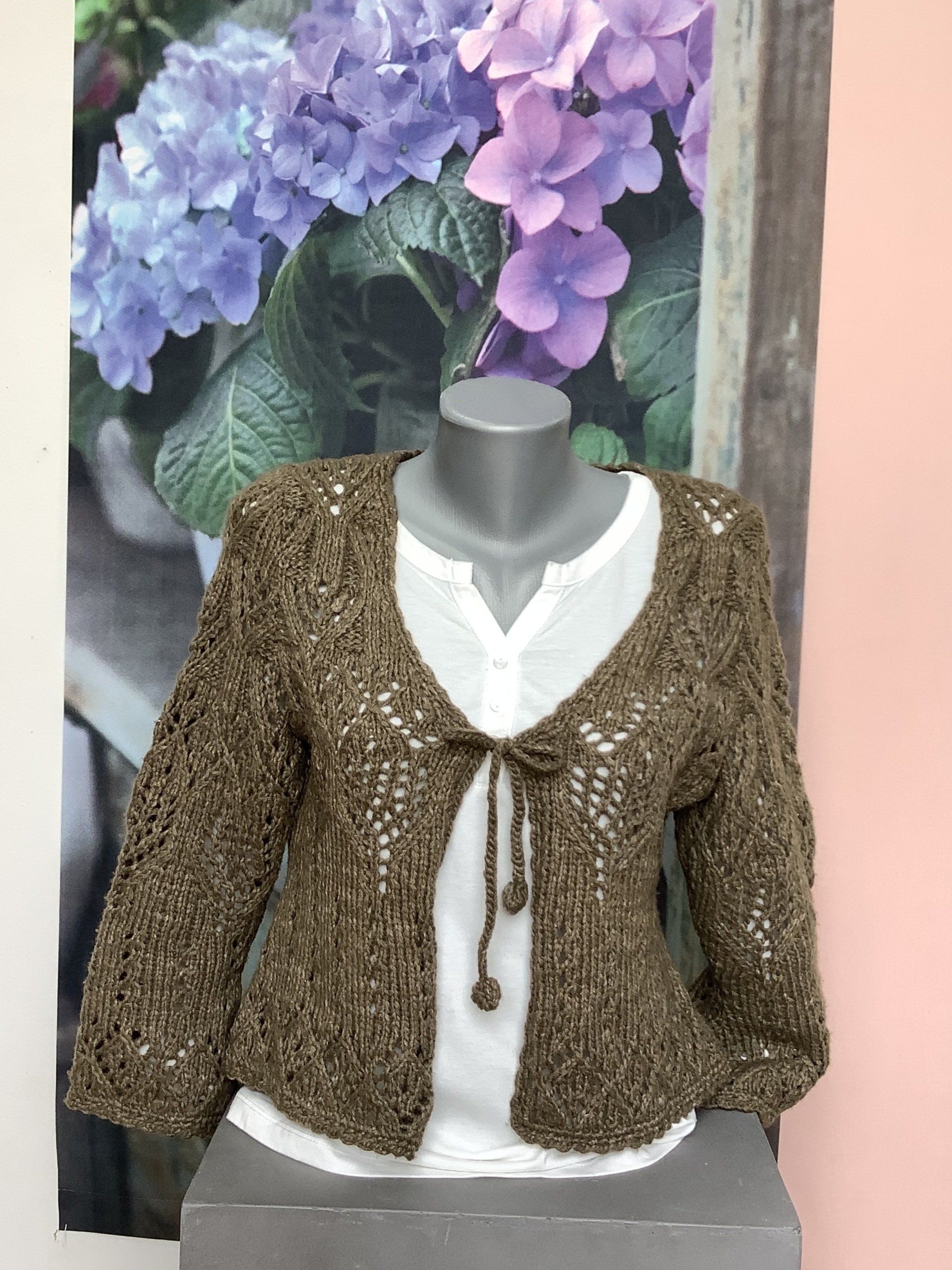 Jäckchen oliv Yak Merino Seide Polyester