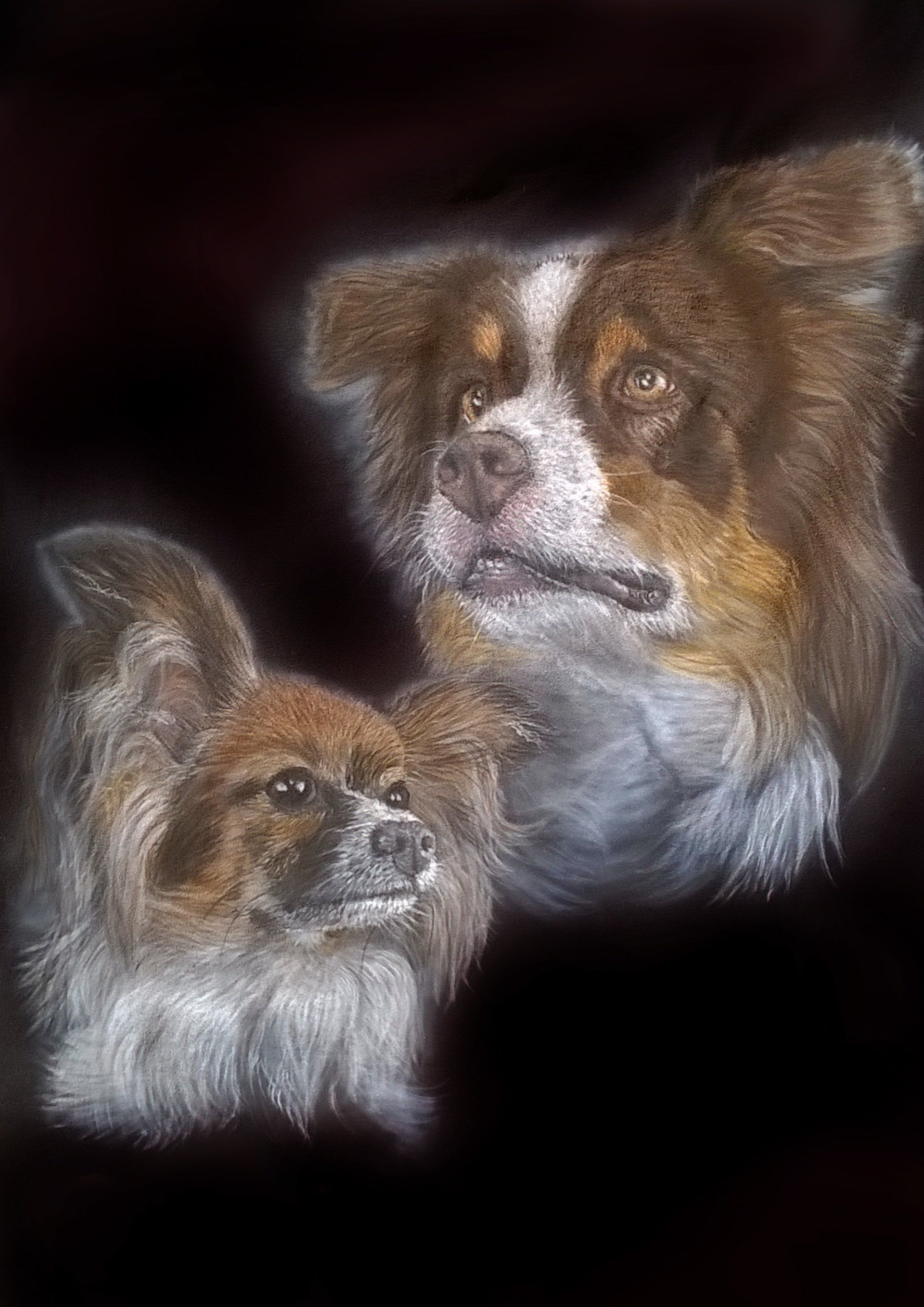 airbrush auf T-Shirt Hundemotive /Textildesign