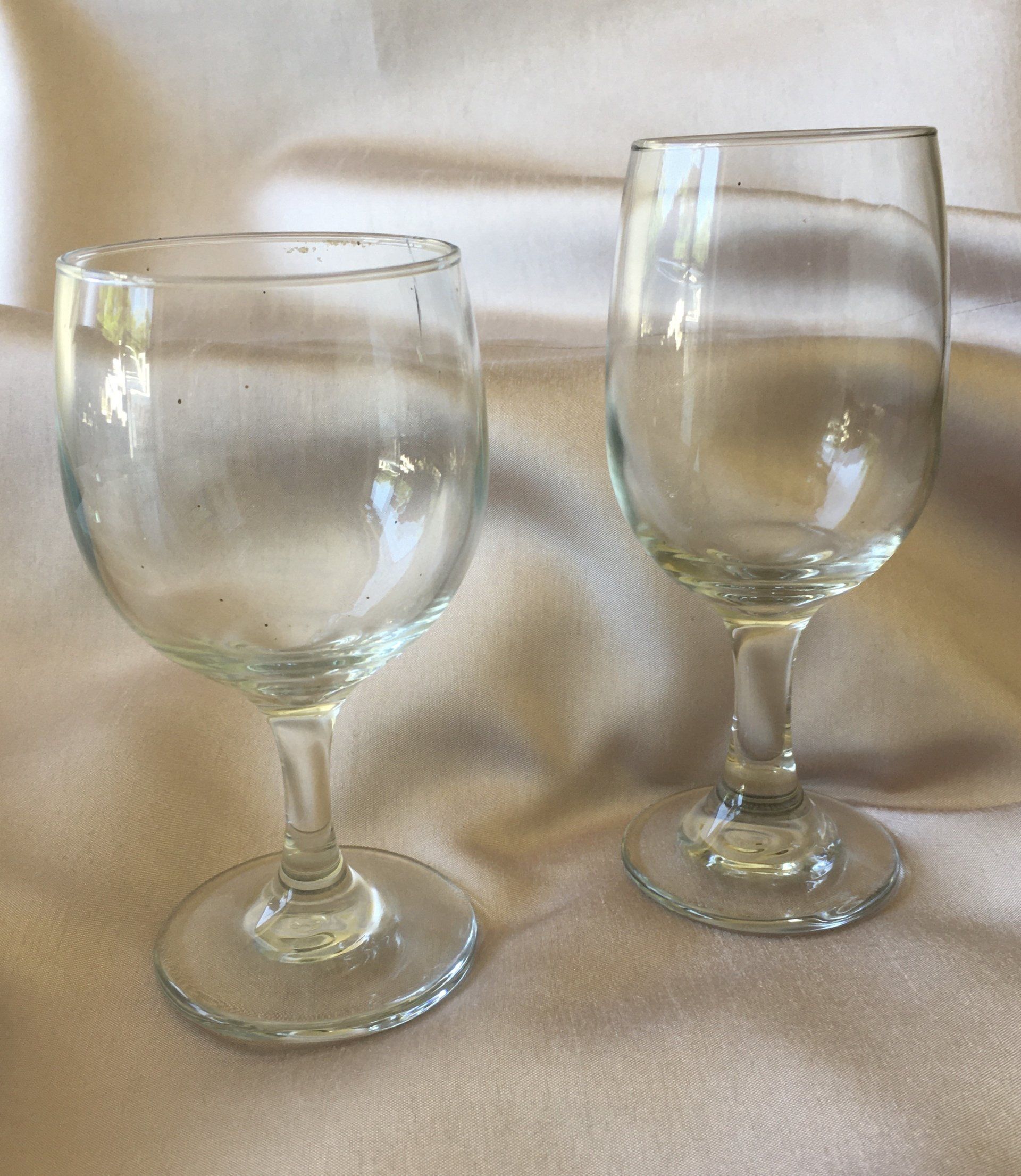2 examples of event glassware (stemware)