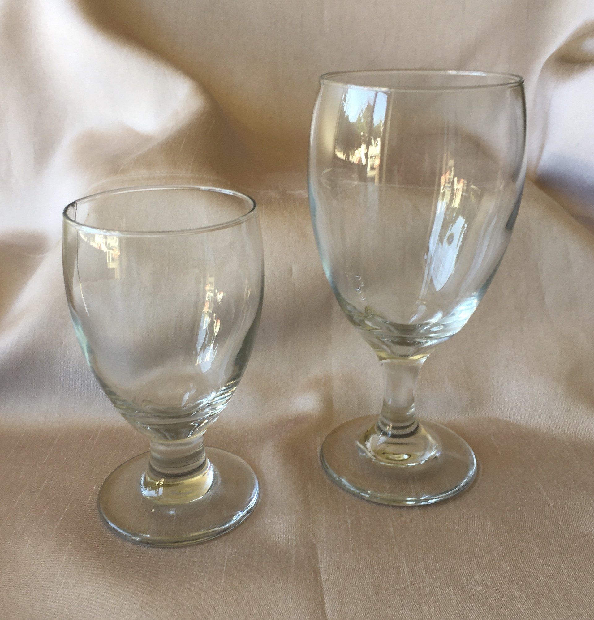 2 examples of event glassware (small stemware)
