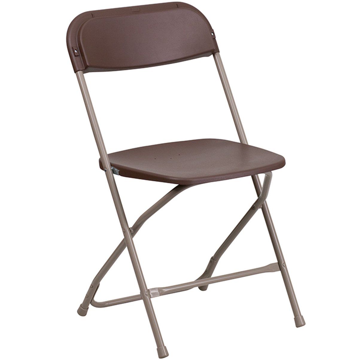 basic brown metal folding chair