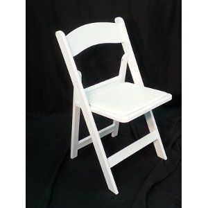 white garden resin folding chair on black background
