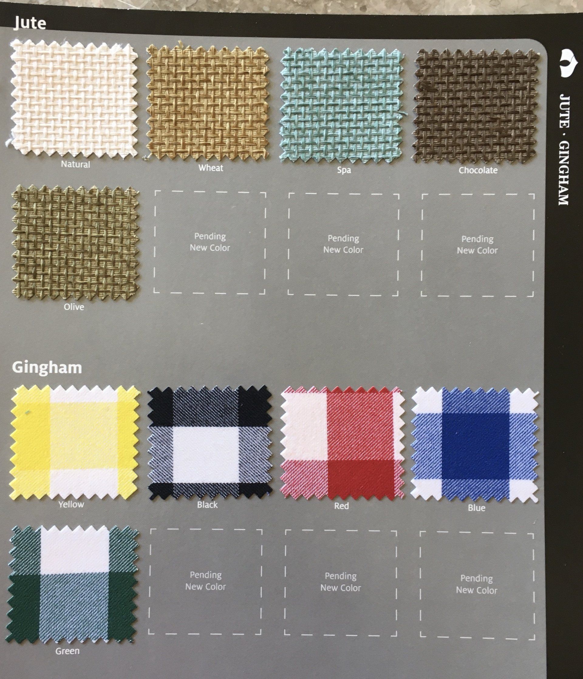 jute and gingham woven linen swatches, offered by Premier Wedding & Party Rental