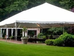 outdoor tent setup on a patio