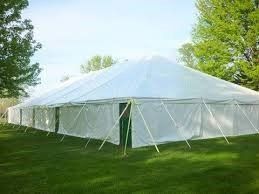 outdoor tent with fabric walls