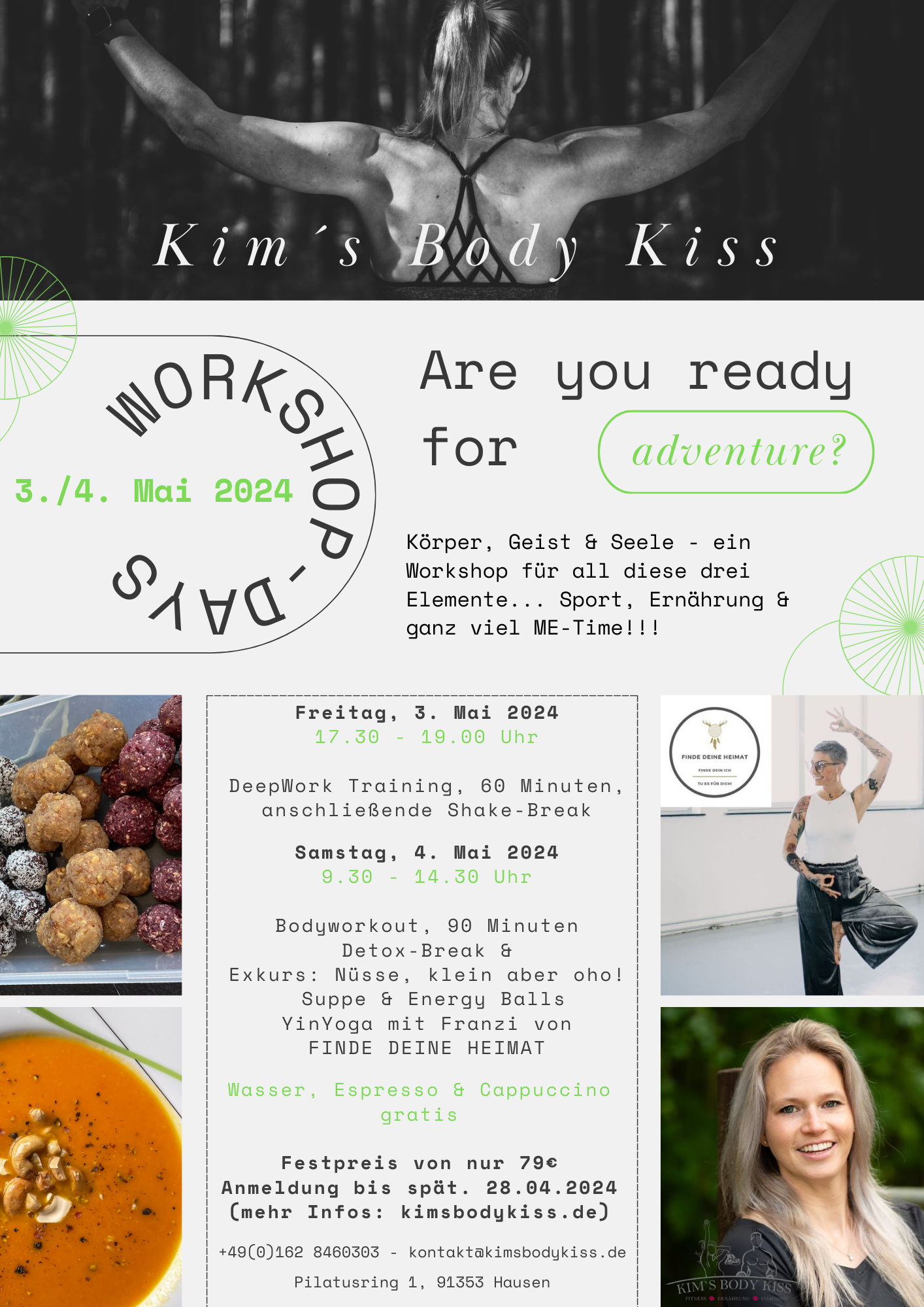 WorkshopDays bei Kim's Body Kiss – maßgeschneiderte Workshops für Fitnessbegeisterte und Gesundheitsinteressierte.