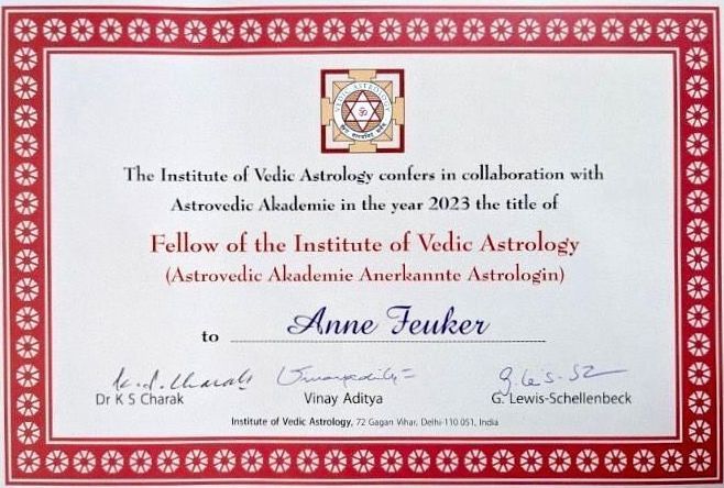 Zertifikat Vedische Astrologie – Anne Feuker