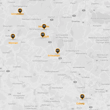 LED-Wall-Standorte Übersicht der Standorte