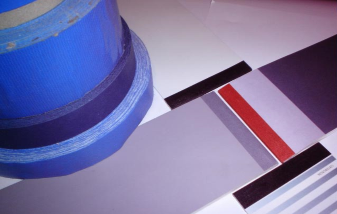 blue embossed paper spine tape