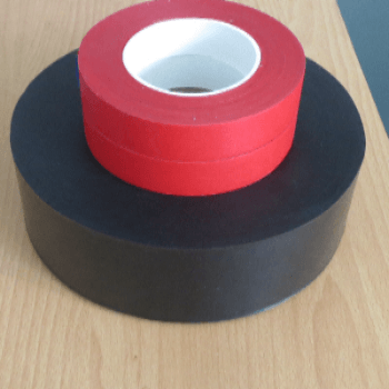 red and black spine binding tape