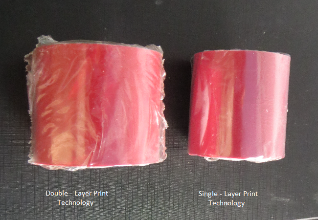 Double layer & single layer print textile red ribbons
