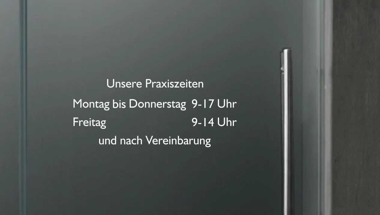 Aufkleber Öffnungszeiten