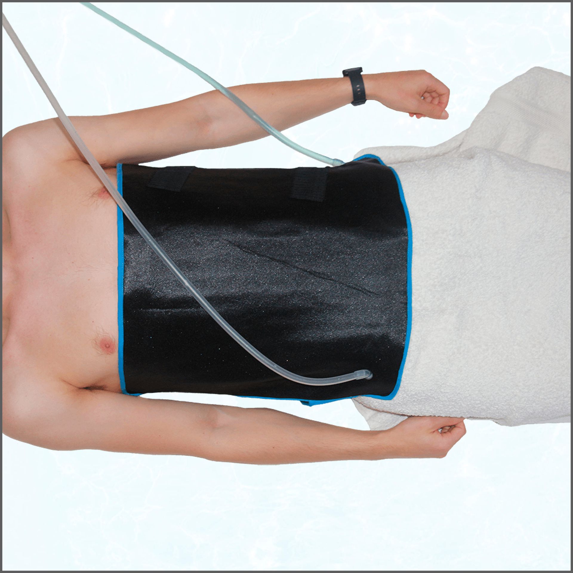 Abdominal thermal contrast band or exchanger.