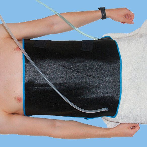 Thermal contrast band or exchanger for abdominal muscle recovery.