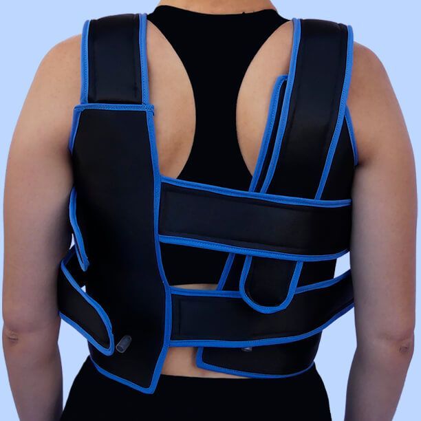 Echangeur de bande ou de contraste thermique pour gilet de récupération musculaire, vue arrière.