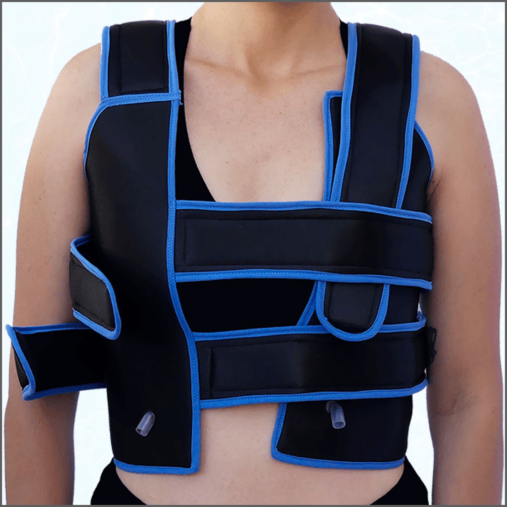 Gilet échangeur à bande ou à contraste thermique vue de face.