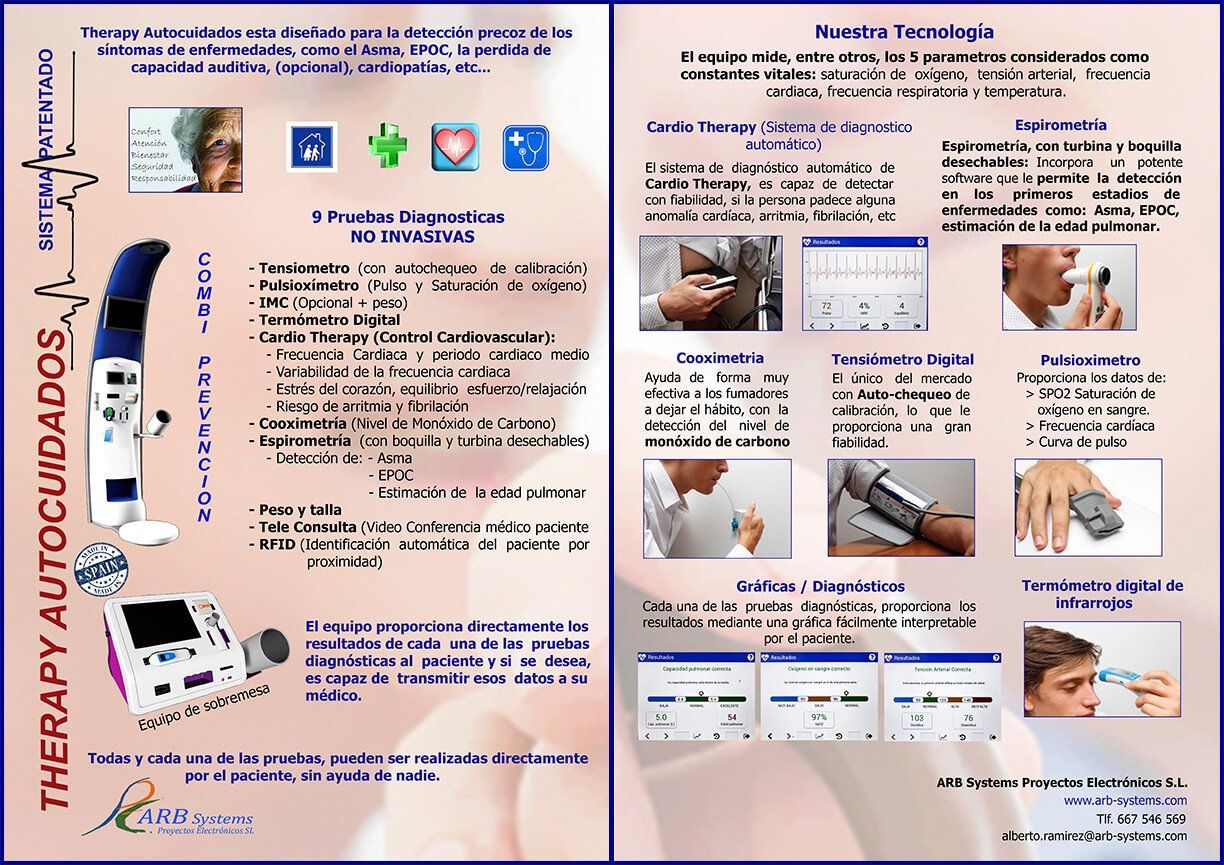 FLYER AUTOCUIDADOS Flyer de información de las prestaciones de los equipos.