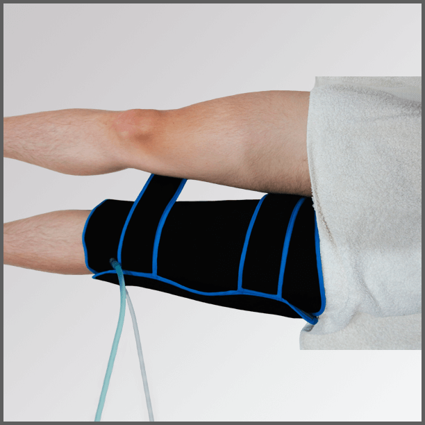 MUSLO Banda o intercambiador de contrastes térmicos para recuperación muscular de muslo.