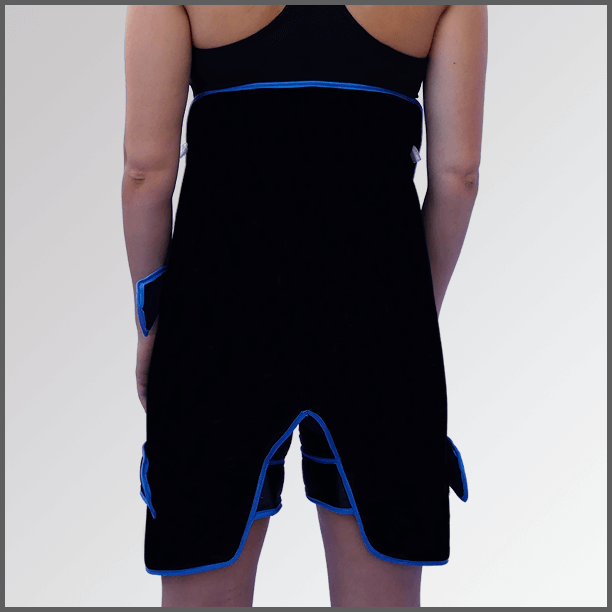 Fesses Échangeur de bandes ou de contraste thermique pour la récupération des muscles fessiers, vue arrière.