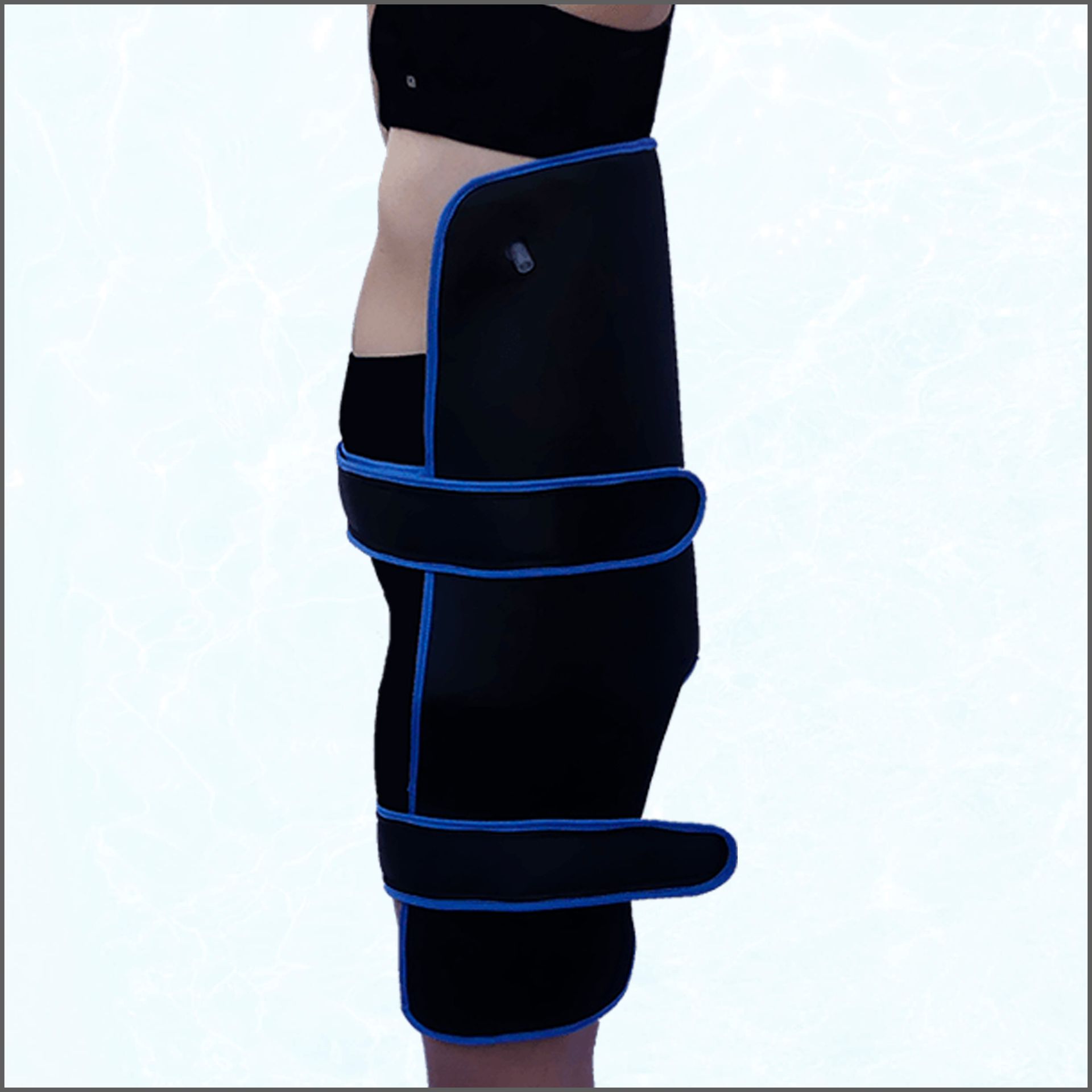 Thermal contrast band or exchanger of buttocks, lateral view.