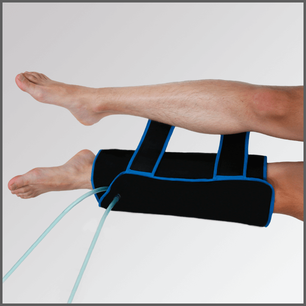 CALF Band or thermal contrast exchanger for calf muscle recovery.