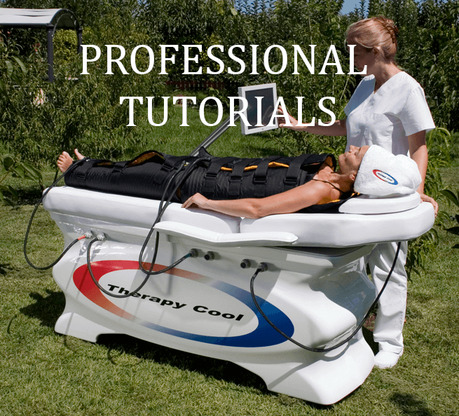 PROFESSIONAL TUTORIALS Professional aesthetic equipment, Therapy Cool equipment during a treatment.