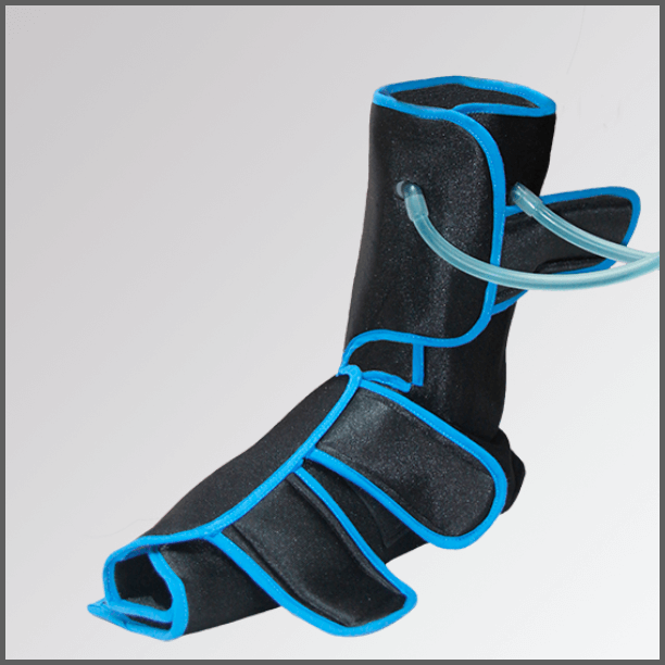 ANKLE Band or thermal contrast exchanger for ankle muscle recovery.