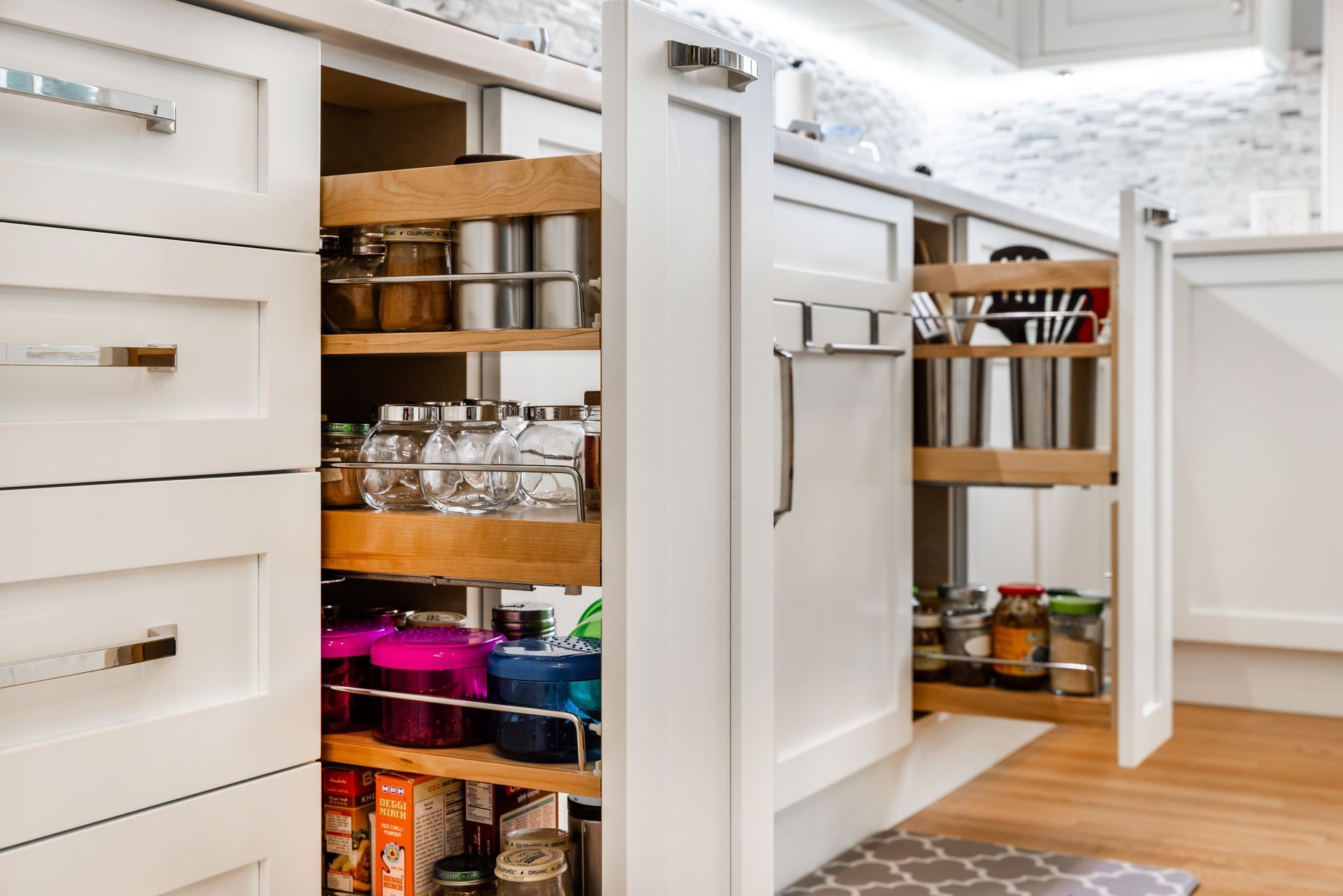 Mill Creek custom kitchen cabinets - spice pull-out