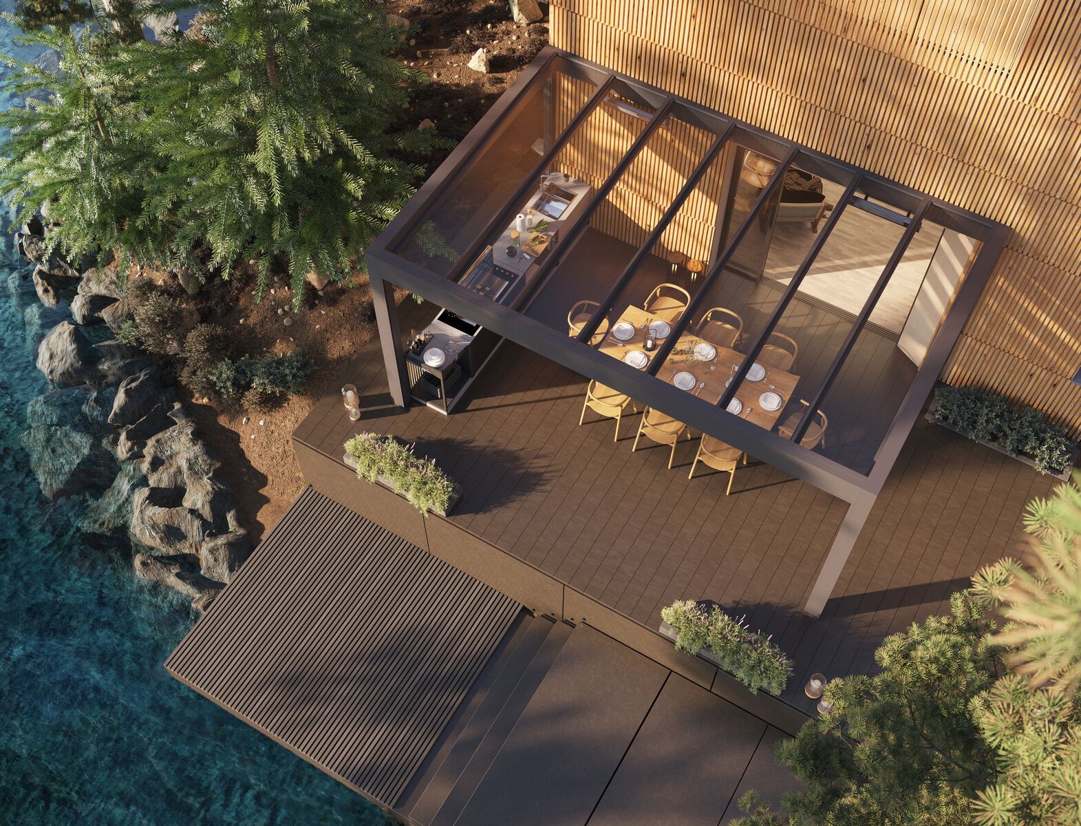 Brustor B800 Terrassendach kubisch Hamburg