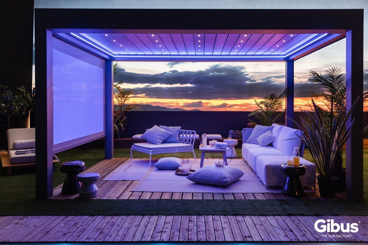 Gibus Lamellendach RGB LED Beleuchtung Hamburg