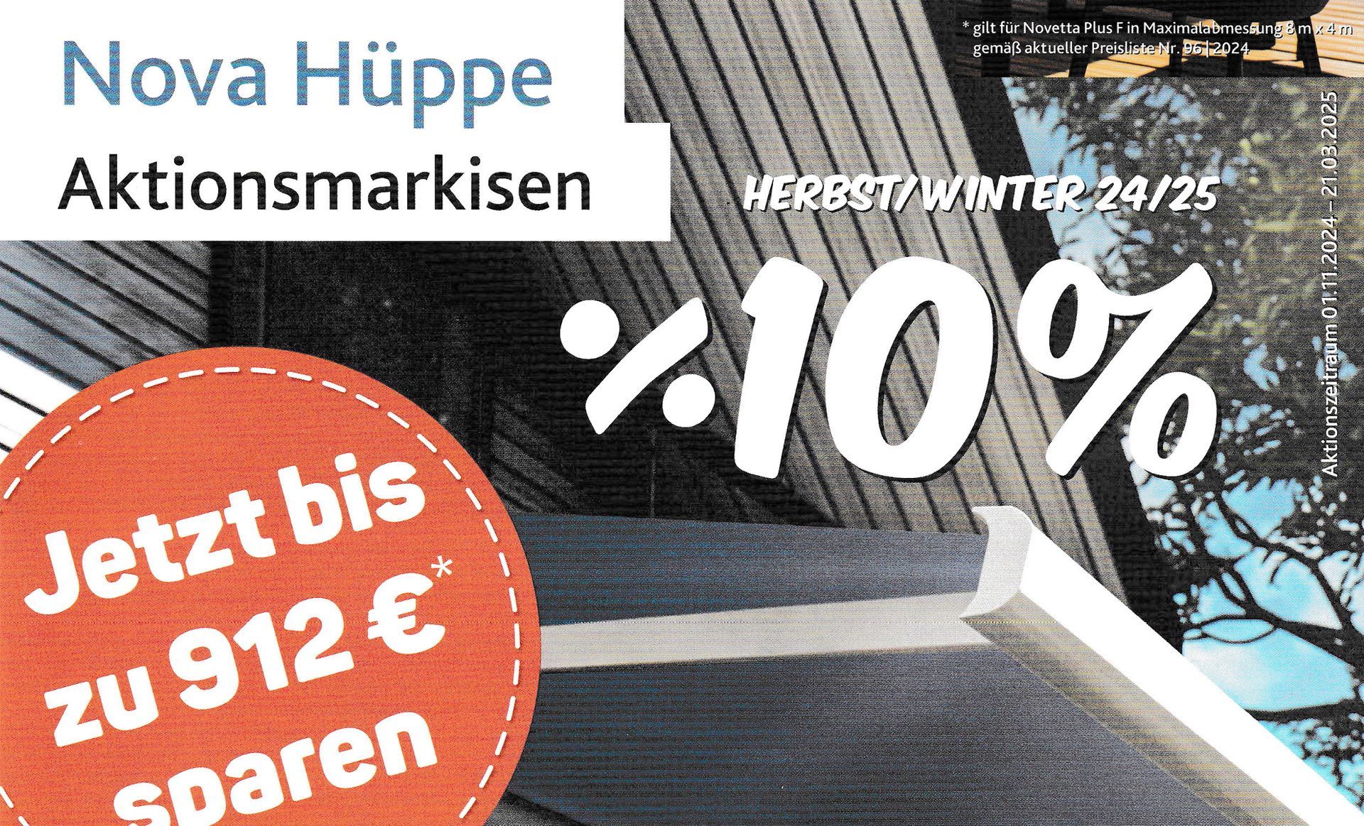 Novetta Plus F Nova Hüppe Markisen Angebot 2025