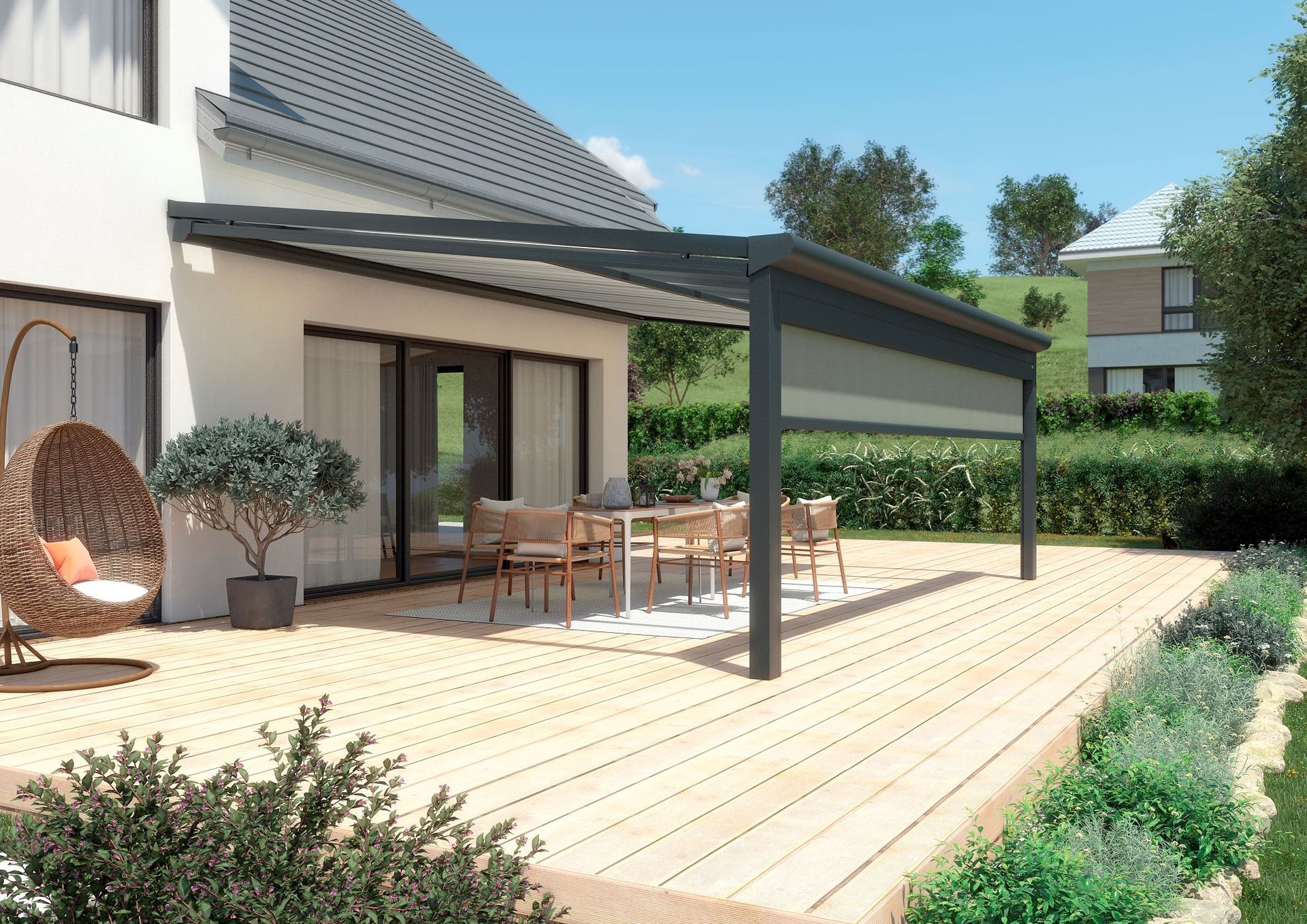 SZ15 Senkrechtmarkise für Terrassendach in Hamburg Fachhändler