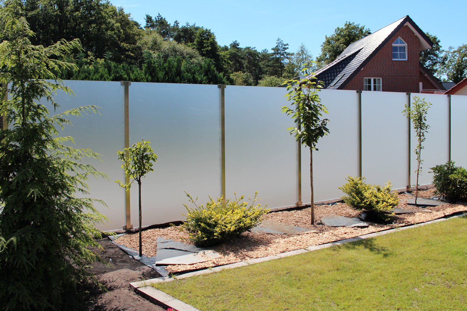 Sichtschutz Pflanzkasten Glas Edelstahl Hamburg Windschutz