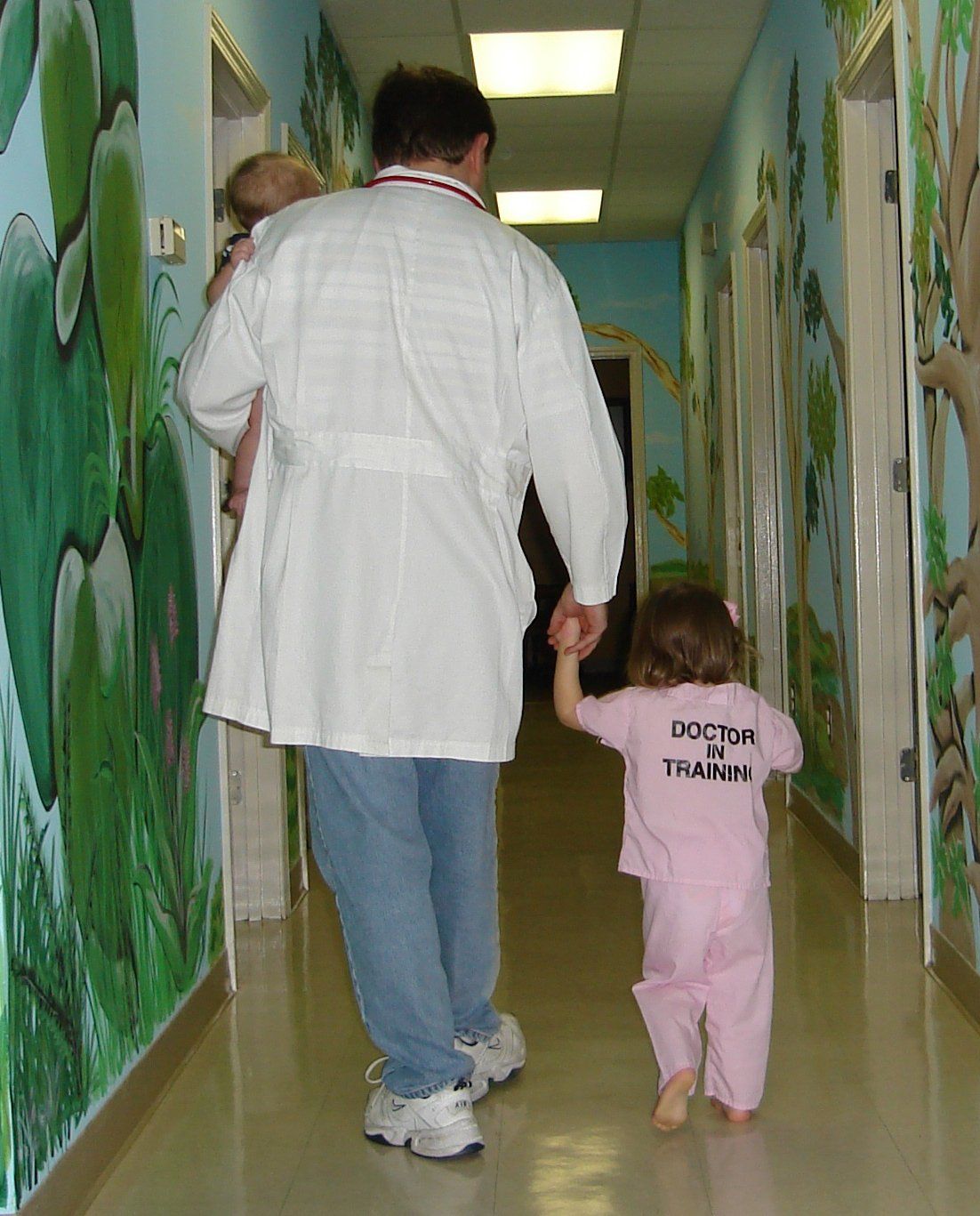 Dr. Jim Carlile with a young patient at Carlile Pediatrics