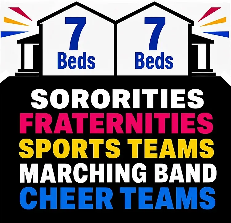 Sororities, Fraternities, Sports Teams, Marching Band, Cheer Teams