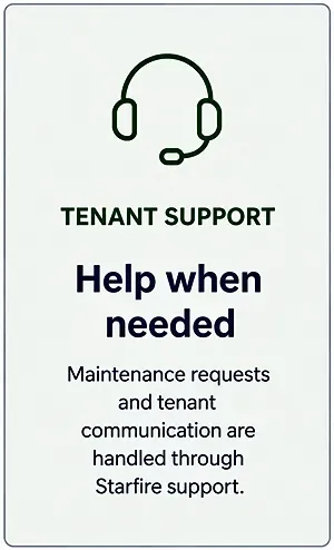tenant support: help when needed, maintenance requests by starfire support