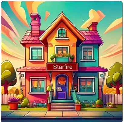 ai image of a colorful cartoon-like house