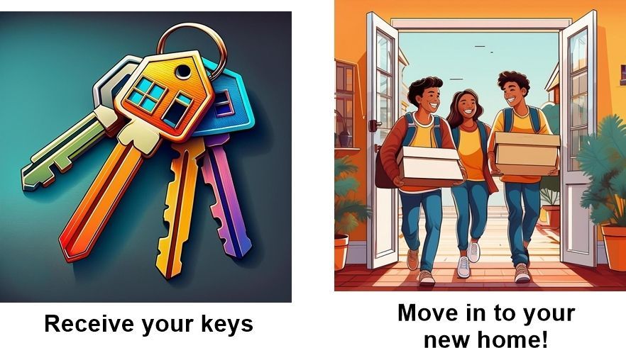 Final step in the our rental process: receive your keys and move in to your new home!