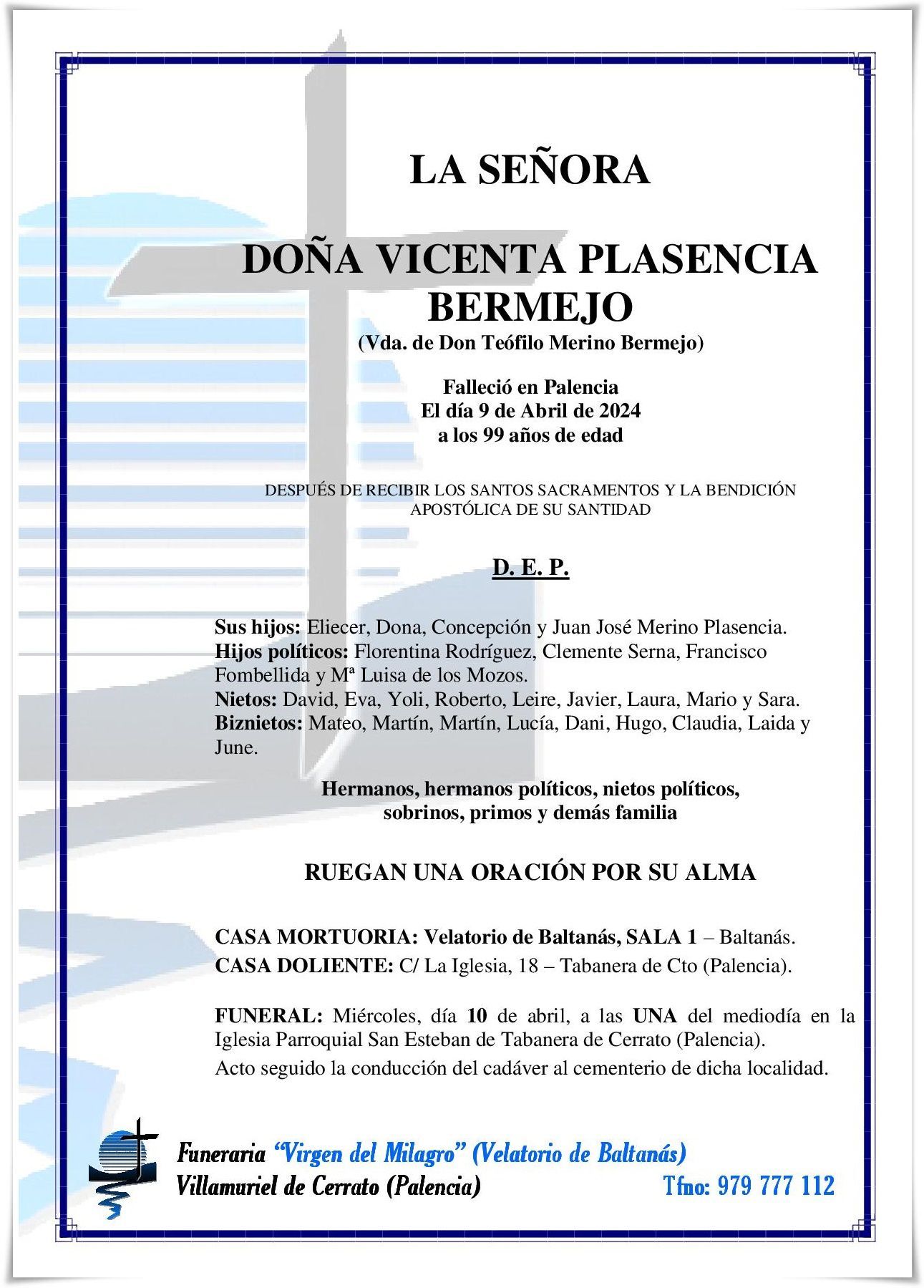 Doña Vicenta Plasencia Bermejo
