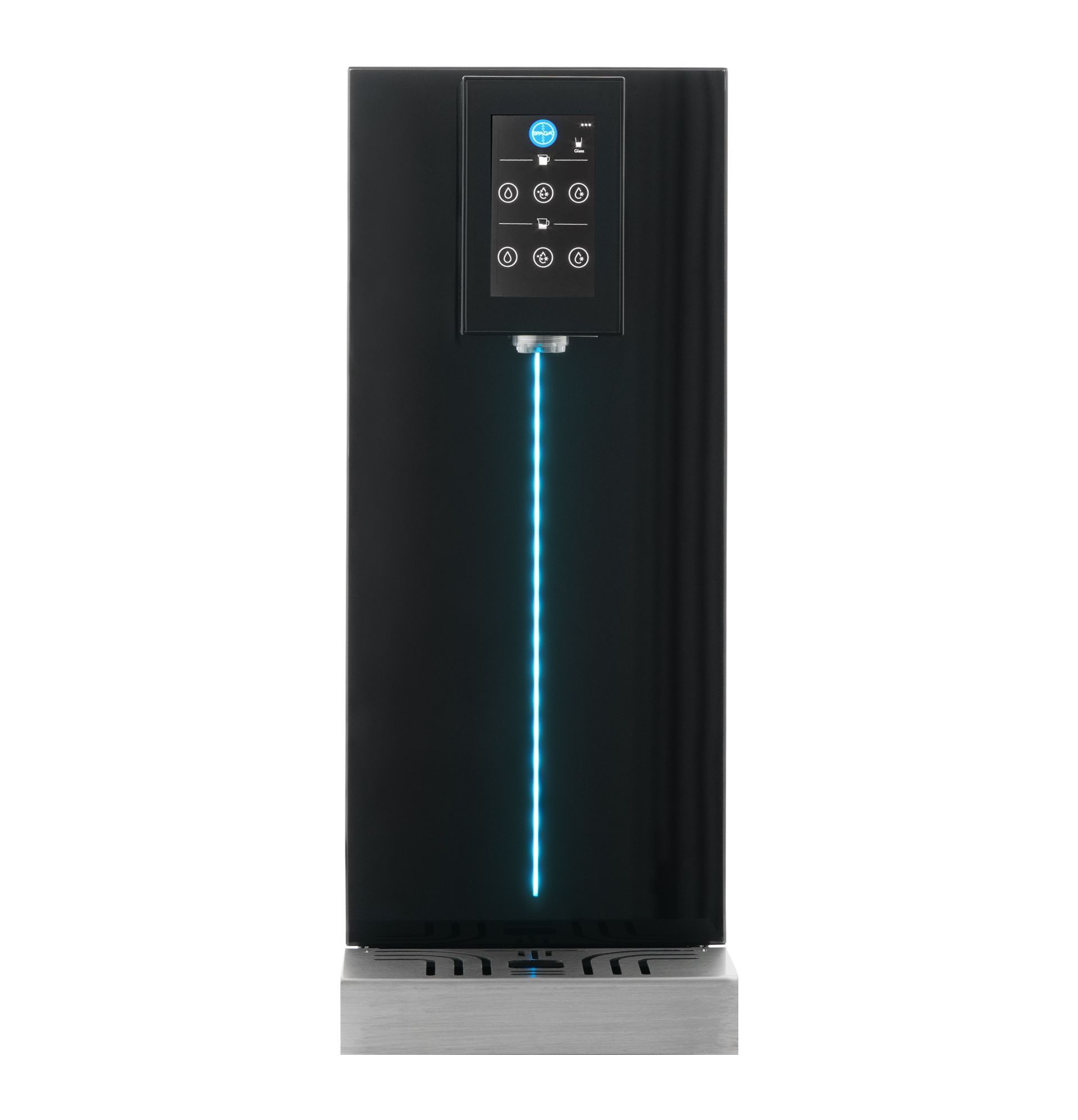 Spaqua iQ 5.0 Powerspeed 60 Table Top innovativste Technologie zur nachhaltigen Erfrischung frisches Tafelwasser still, still gekühlt, mit Kohlensäure gekühlt, Qualitäts Wasserspender