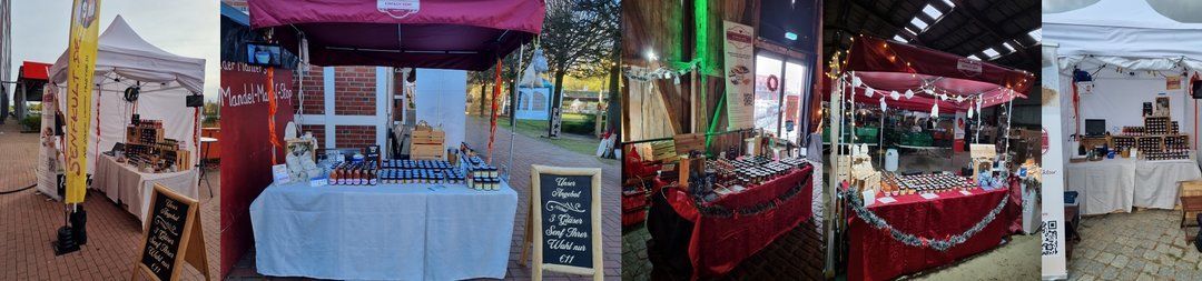 Bildkollage: Marktstände und Marktzelte von Einfach Senf