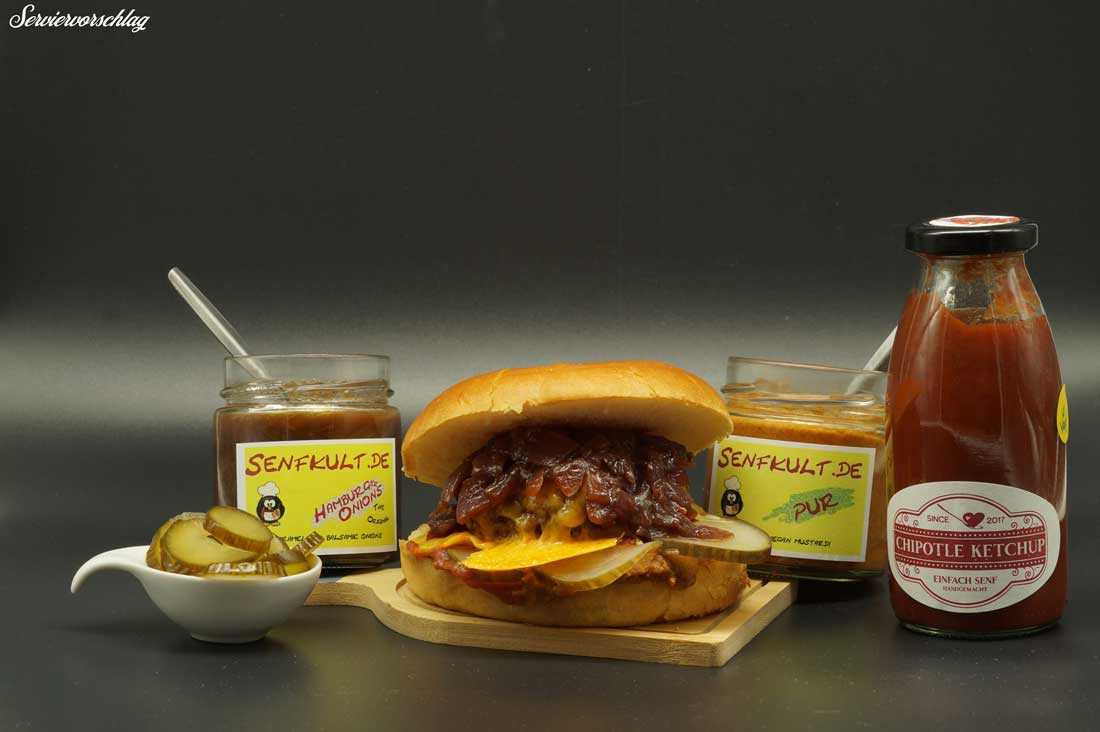 Zubereitung Senfkult Pork Burger