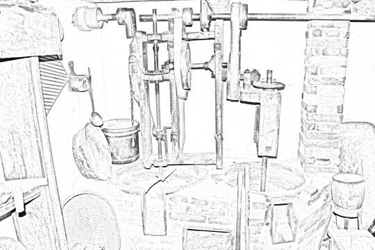 Bild: Alte Senfmühle ca. 15. Jahrhundert