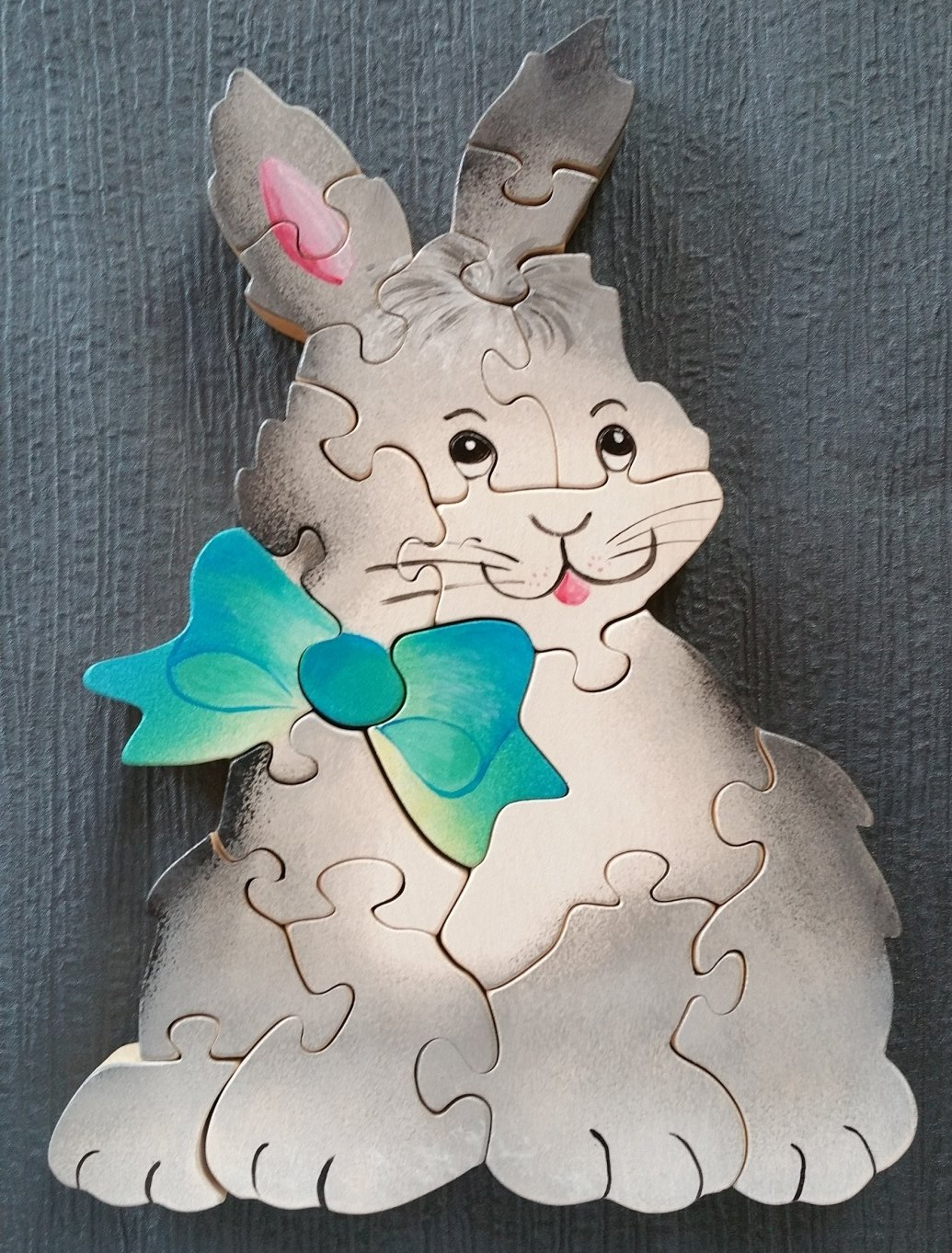 puzzle animal grand lapin bois artisanal