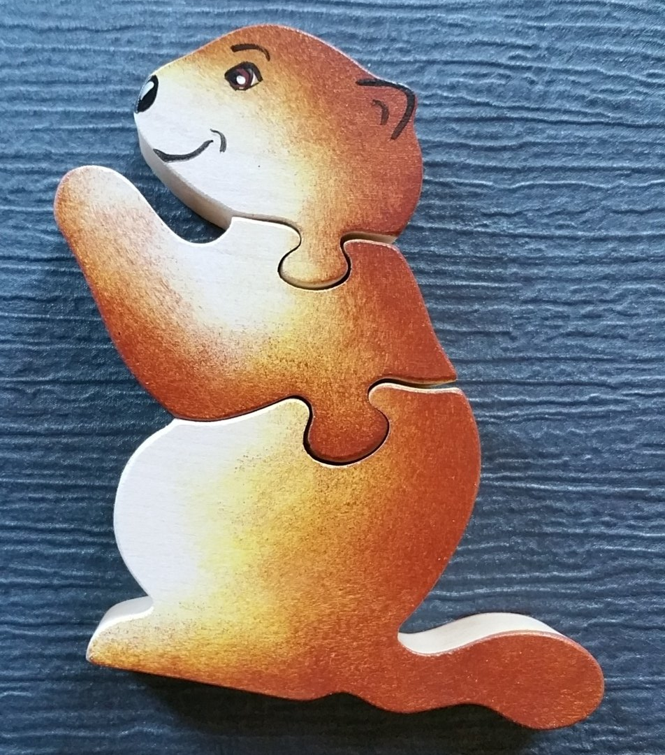 puzzle animal marmotte bois artisanal