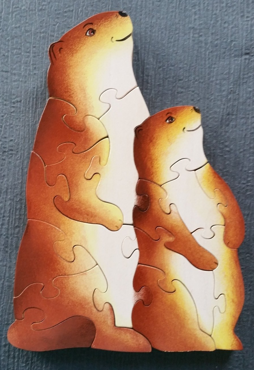 puzzle animal marmottes bois artisanal